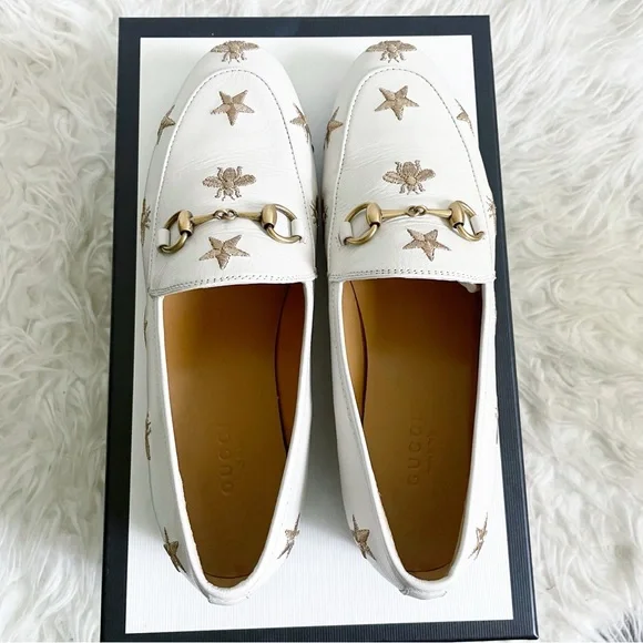 Gucci Bee Star Embroidered Leather Loafer White
Gold size 36.5 NEW - Picture 6 of 9